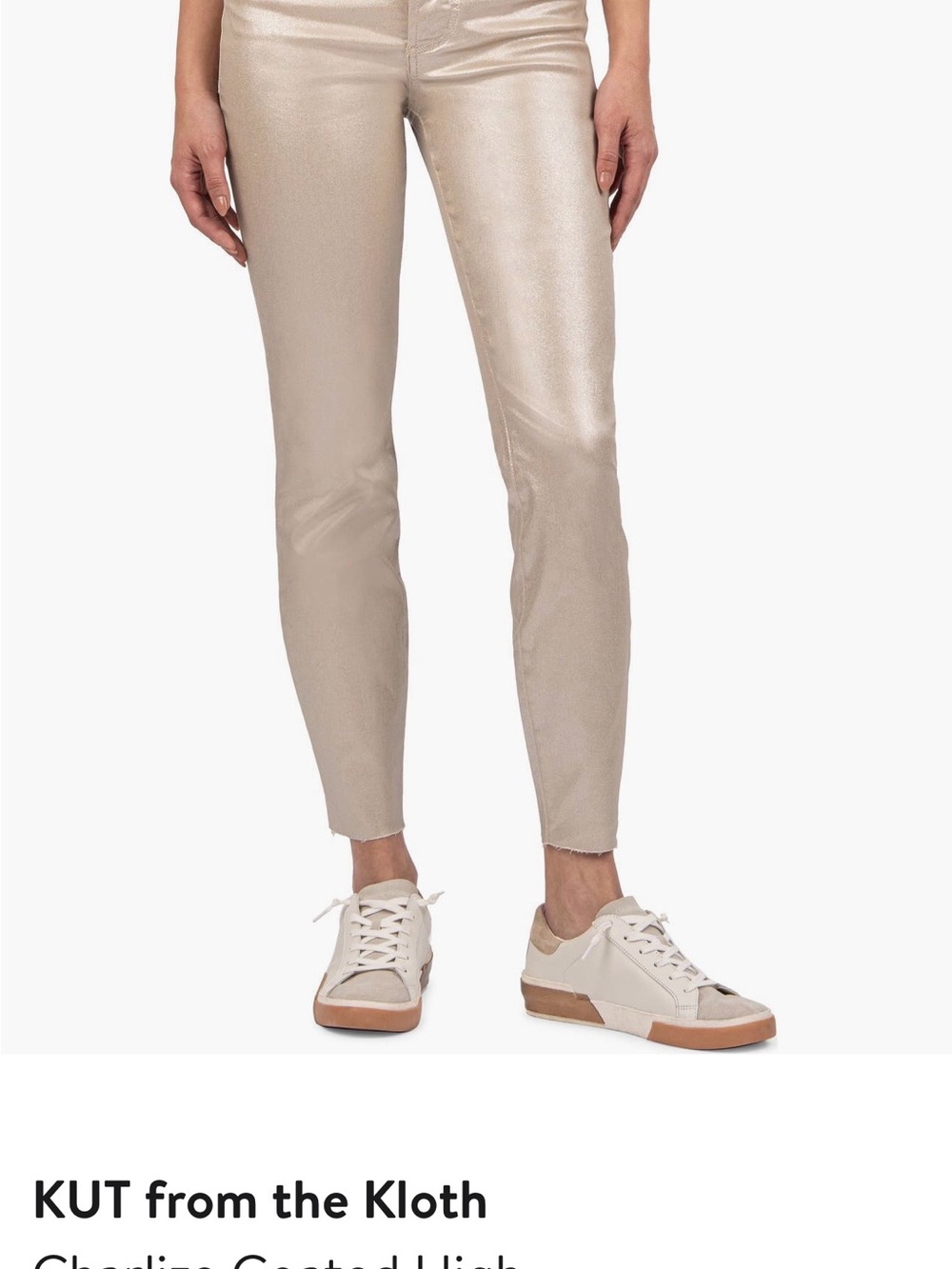 Kut from the Kloth Metallic Skinny Jeans - Rose Gold